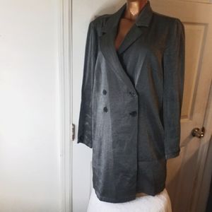 NEW BCBGeneration Metallic pewter Double Breasted Blazer dress cutout back